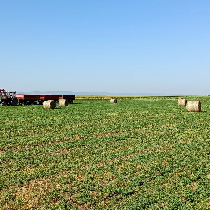 Rolo bale lucerke na njivi